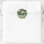 Hübscher weißer Schneefall-Text Runder Aufkleber (Tasche)