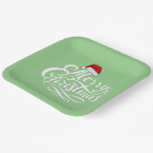 Hübscher, weißer Schriftsatz, grün, Weihnachten Pappteller (Gewinkelt)