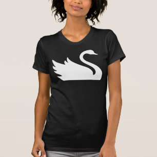 Hübscher weißer Schwan-Vogel-Druck T-Shirt