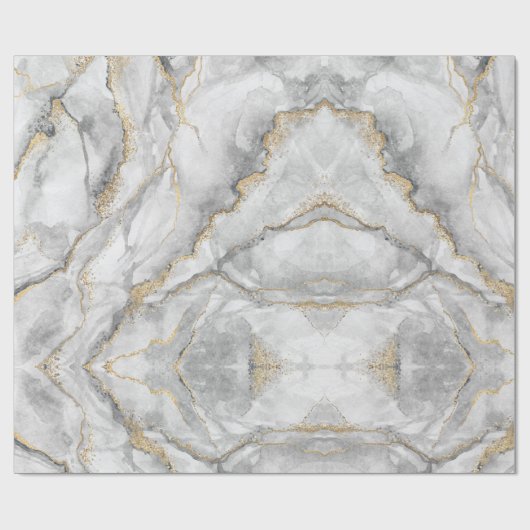 Hübscher weißer Silbermarmor Geschenkpapier (Flach)