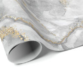 Hübscher weißer Silbermarmor Geschenkpapier (Rolleneckpunkt)