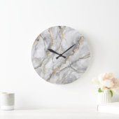 Hübscher weißer Silbermarmor Große Wanduhr (Zuhause)