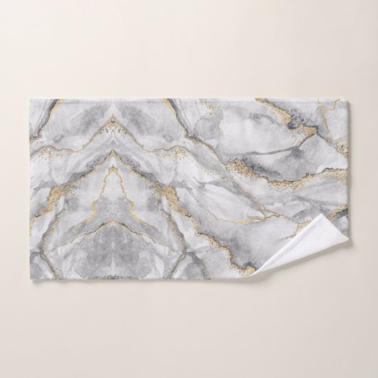 Hübscher weißer Silbermarmor Handtuch (Handtuch)