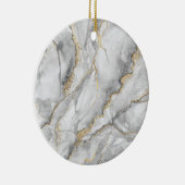 Hübscher weißer Silbermarmor Keramik Ornament (Rechts)