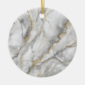 Hübscher weißer Silbermarmor Keramik Ornament (Vorne)