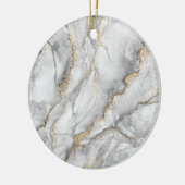 Hübscher weißer Silbermarmor Keramik Ornament (Links)