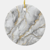 Hübscher weißer Silbermarmor Keramik Ornament (Hinten)