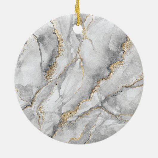 Hübscher weißer Silbermarmor Keramik Ornament (Hinten)