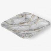 Hübscher weißer Silbermarmor Pappteller (Gewinkelt)