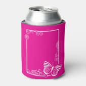 Hübscher Weißschmetterling Cooler - Fuschia Dosenkühler (Kanne Vorderseite)