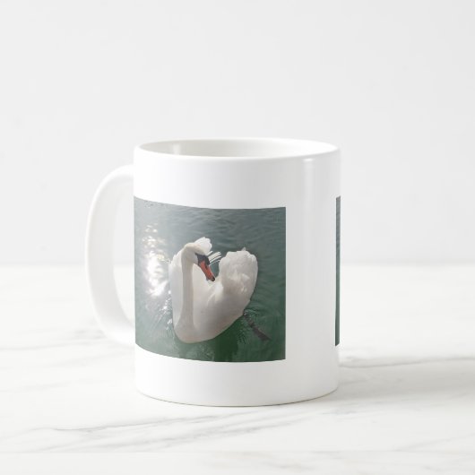 Hübscher Weißschwan Kaffeetasse (Vorderseite Links)