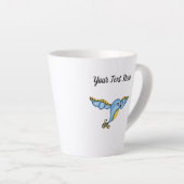 Hübscher Whimsical Flying Bluebird Scroller Schwan Milchtasse (Rechte Ecke)