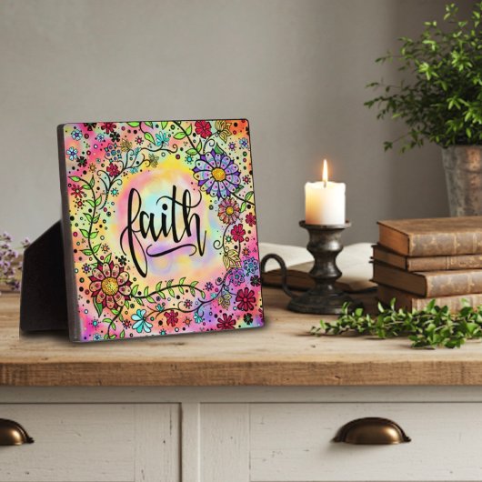 Hübscher Whimsischer Floral Faith Fotoplatte