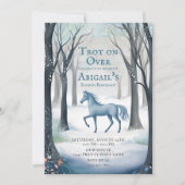 Hübscher Winter Forest Horse Light Ice Einladung (Vorderseite)