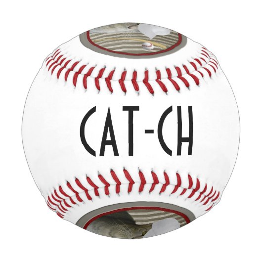 Hübscher Witz "Katz-ch-Katze" Baseball (Rückseite)