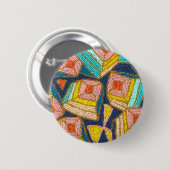 Hübscher wulstiger Kunst-Deko-Entwurf Button (Vorne & Hinten)