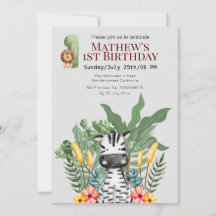 Hübscher Zebra l Wilde Tiere l Safari 1. Geburtsta