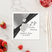 Hübsches 25-jähriges Hochzeitstil-Design Serviette (Beispiel)