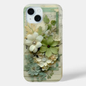 Hübsches 3D-Blumenhandbuch in Sage Green und White Case-Mate iPhone Hülle (Rückseite)
