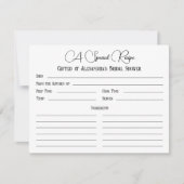 Hübsches A Special Rezept für Brautparty (Vorderseite)