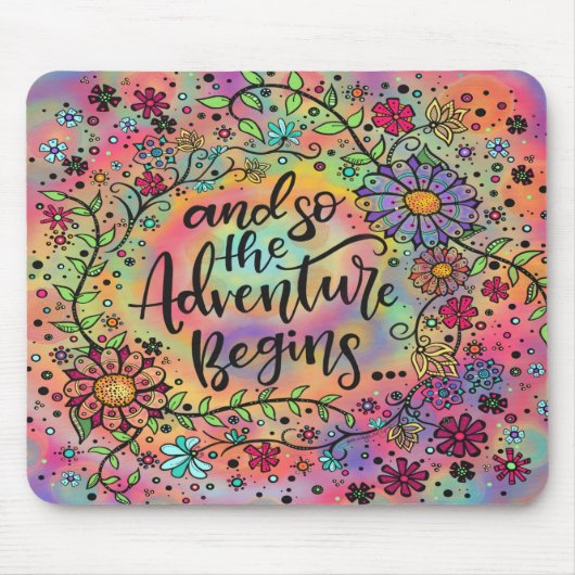 Hübsches Abenteuer mit Blumenzettel Mousepad (Vorne)