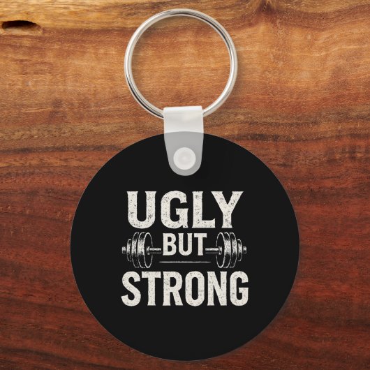 Hübsches, aber starkes Funny Gym Workout Barbell Schlüsselanhänger (Vorderseite)