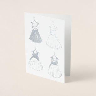 Hübsches Abschlussballparty-Kleid Retro Vintage 50 Folienkarte