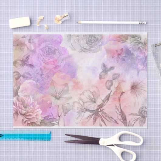 Hübsches Abstraktes Blumendesign Seidenpapier (Handwerk)