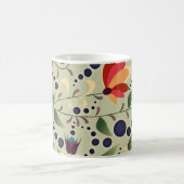 Hübsches abstraktes Blumenmuster auf Salbeigrün Kaffeetasse (Mittel)