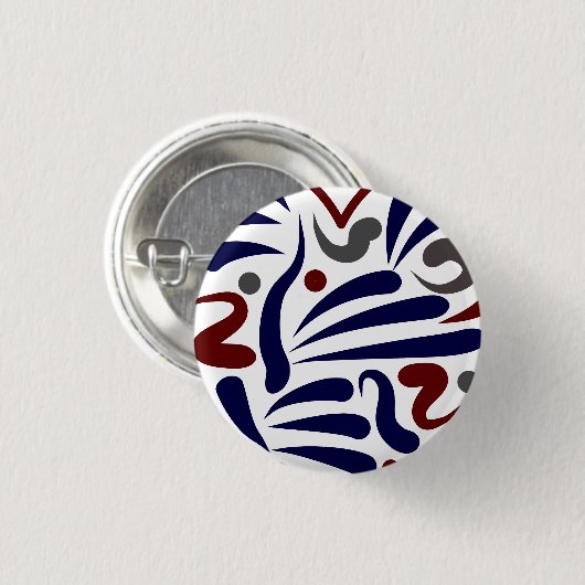 Hübsches abstraktes Herzmuster Button (Vorne & Hinten)