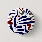 Hübsches abstraktes Herzmuster Button (Vorderseite)