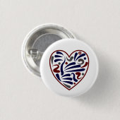 Hübsches abstraktes Herzmuster Button (Vorne & Hinten)