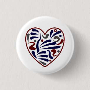 Hübsches abstraktes Herzmuster Button