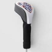 Hübsches abstraktes Herzmuster Golf Headcover (angewinkelt)
