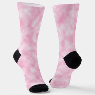Hübsches Abstraktes Rosa- und Weißwolkenmuster Socken