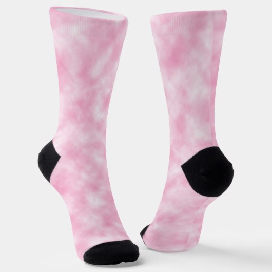 Hübsches Abstraktes Rosa- und Weißwolkenmuster Socken (Gewinkelt)