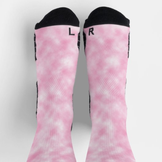 Hübsches Abstraktes Rosa- und Weißwolkenmuster Socken (Oben)