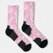 Hübsches Abstraktes Rosa- und Weißwolkenmuster Socken (Rechts)