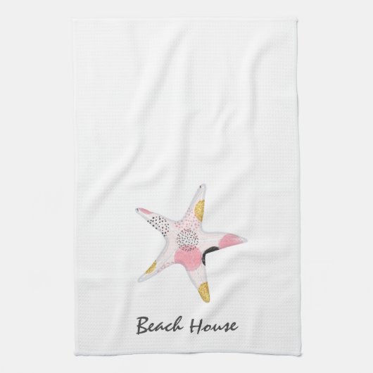 Hübsches Abstraktes Starfish Beach House Geschirrtuch (Vertikal)
