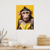 Hübsches Affenportrait Poster (Küche)