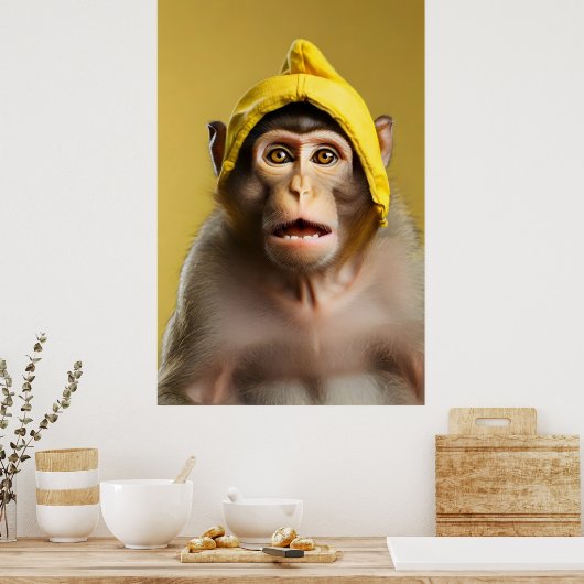Hübsches Affenportrait Poster (Küche)