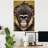 Hübsches Affenportrait Poster (Heimbüro)