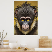 Hübsches Affenportrait Poster (Küche)