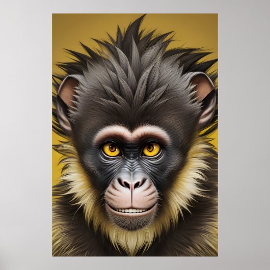 Hübsches Affenportrait Poster (Vorne)