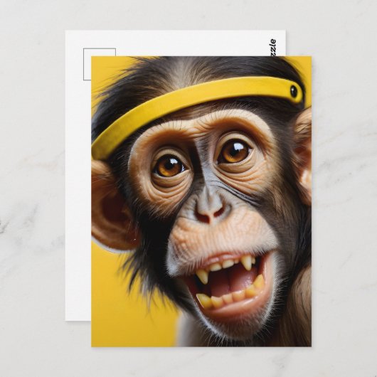 Hübsches Affenportrait Postkarte (Vorne/Hinten)