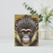 Hübsches Affenportrait Postkarte (Stehend Vorderseite)