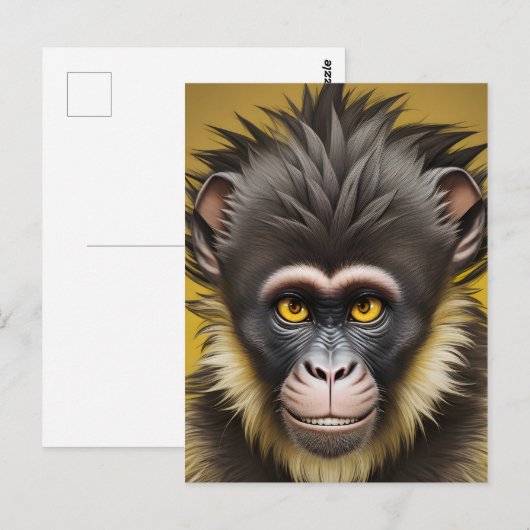 Hübsches Affenportrait Postkarte (Vorne/Hinten)
