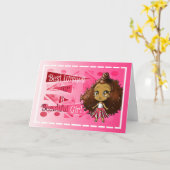 Hübsches Afrikanisches Mädchen zum Geburtstag Karte (Gelbe Blume)