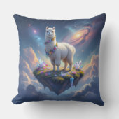 Hübsches Alpaca auf einer Insel im Himmel Kissen (Vorderseite)