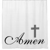 hübsches AMEN-Skript mit CROSS | Duschvorhang (Vorderseite)